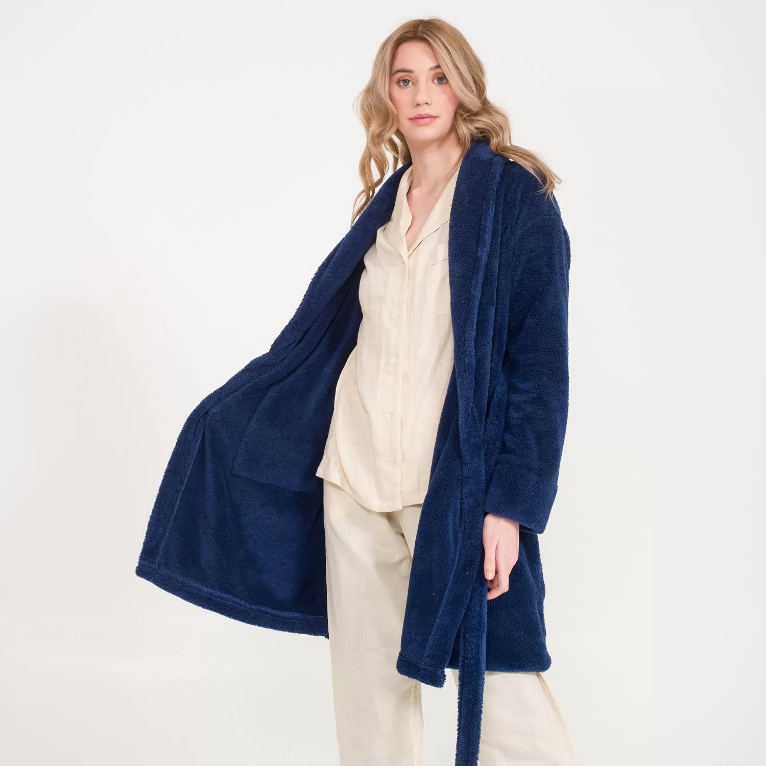 Kadın Şal Yaka Lacivert